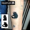 INKARTLINK Semi Permanent Tattoos, realistic cat tattoos, temporary tattoos, adult art designs, party favors, waterproof, no adhesive, no reflective, lasts 1-2 weeks (Cute Black Cat)