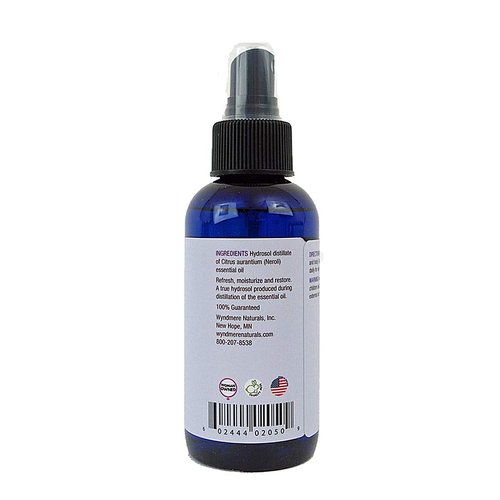 Neroli Hydrosol Facial Toning Mist - Soothing Natural Facial Toner - Pure Neroli Floral Water - 4oz