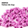 OFEYLE Tattoo Ink Caps Disposable Skull Tattoo Ink Cups 200PCS Plastic Ink Caps for Tattooing Makeup Pigment Ink Cups Tattoo Ink Holder Tattoo Supplies and Equipment, Tattoo Accessories (Pink)