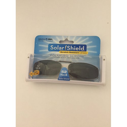 2 Pairs Solar Shield Driving Lens 52 Rec 4 Frame Polarized Clip on Sunglasses 100% Uva/uvb Protection