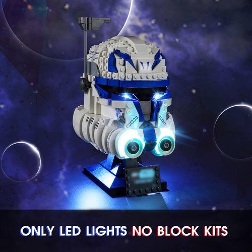 Vaodest LED Light for Lego Captain Rex Helmet Set 75349 Building Blocks Model Set,Design and Configuration Compatible with Model 75349(LED Light Only, Not Building Block Kit)