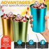 BURIUS Anodized Aluminum Drinking Cups Set - 6Pcs Wine Tumblers Aluminum Party Cups for Iced Coffee Bar Accessories Water Glasses - Colorful Wine Glasses for Drinking Water Tumbler Metal Cup