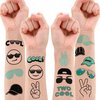 8 Sheets (96PCS) Two Cool Tattoos Temporary Birthday Party Decorations Supplies Favors for Kids Boys Girls Gifts Classroom School Prizes Rewards