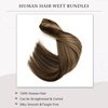 Sew in Hair Extensions Real Human Hair,Balayage Weft Hair Extensions Human Hair Dark Brown Highlighted Ash Brown Hair Extensions Human Hair Bundles Hand Tied Weft Hair Extensions Human Hair 22" 120G