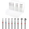 ERUIKA 8Pcs Ball Diamond Drill bits Set, 3/32'' Cuticle Clean Ball Head Nail Bit for Electric Machine, Nail File Gel Polishing Head Acrylic Manicure Pedicure Cuticle Tools(8PCS)