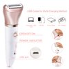 Electric Razor for Women - RenFox 2 in 1 Shaver for Women Bikini Legs Armpit Face Wet & Dry Painless Rechargeable Bikini Trimmer 2 Changeable Trimmer Heads (Rose Gold)