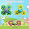3PCS Suction Cup Spinner Toys for 3 Year Old Baby Boy,Novelty Spinning Tops Bath Toys for Toddlers Kids Age 3 Sensory Baby Toys Girl Boy Birthday Gift (Ocean 3PCS)