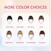 ELEFOCUS Clip in Bangs Real Human Hair Burgundy 100% Human Hair French Bangs Fake Bangs Hair Clip on bangs for women Fringe with Temples Hairpieces Curved Bangs for Daily Wear