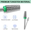 C12rtive 5-IN-1 Tungsten Carbide Bit,Tapered Barrel Electronic Nail Drill Bit for Acrylic Gel Nails Dual Nail Form Remove,3/32 Diameter Nail Bit for E-File Nail Drill(Coarse)