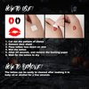 Kiss Tattoos Temporary Halloween Red Bleeding Stitch Scary Prank Makeup for Kids Girls Adult Women Face Body Halloween Decorations-40 Sheets