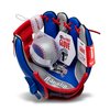 Franklin Sports Kids Baseball Glove + Ball Set - Air Tech Youth Teeball Glove - Boys + Girls Children's Glove + Ball - Right Hand Throw - Blue, Red and Silver, 9"
