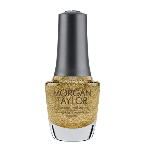 Morgan Taylor Nail Lacquer (Glitter &amp; Gold) Gold Sparkle Nail Polish, Finger Nail Polish, Long La...