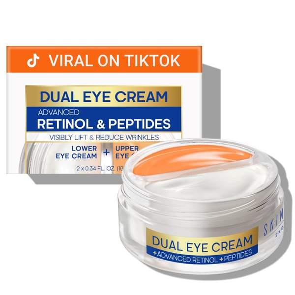 SKIN ULTIMA Dual Eye Cream with Advanced Retinol + Peptides + Caffeine,