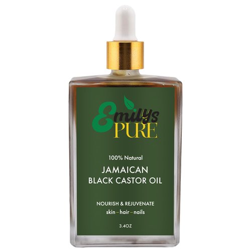 Emily's Pure Premium Jamaican Black Castor Oil 3.4oz | Hair Growth Oil | Skin Moisturizer