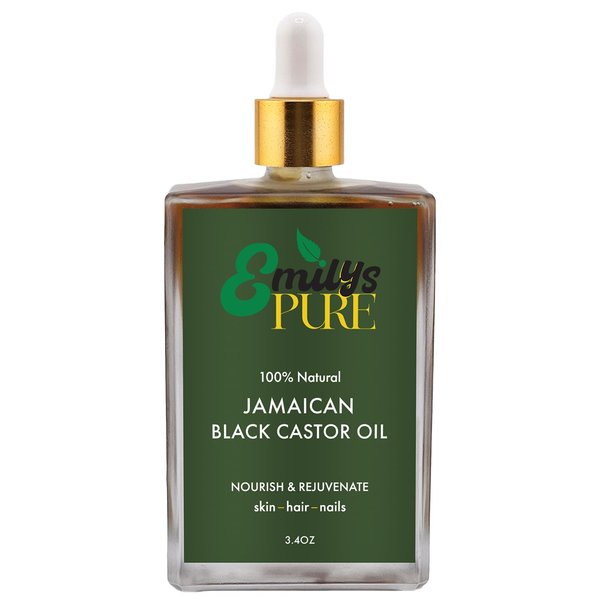 Emily's Pure Premium Jamaican Black Castor Oil 3.4oz | Hair Growth Oil | Skin Moisturizer
