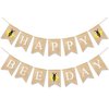 Uniwish Happy Bee Day Burlap Banner Bumblebee Themed Baby Shower Birthday Party Decorations Rustic Gifts for Boys Girls