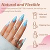 UNA GELLA Almond Gel Nail Tips 600 Pcs Pre-filed Almond Nail Tips Full Cover Nail Tips Press On Nails 12 Sizes Half Matte Clear Fake Soft Gel Nail Tips for Nail Extension Home DIY Salon with Box
