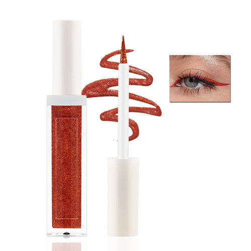 GEUUFEA Glitter Liquid Eyeliner, Colored Liner with Precise Tip,Highly Pigmented, Quick Drying Eye Liner, Shimmer Sparkling Eyeliner for Women
