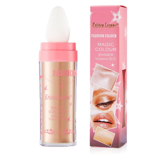 Paminify Shimmer Highlighter Powder Stick, Polvo De Hadas Face Not-sticky Brighten Puff Fairy Stick,Blush Stick,Contouring Loose Powder Stick,Sparkle Highlighter Makeup for Face Body Lip Eye,03 Golden Bronzer