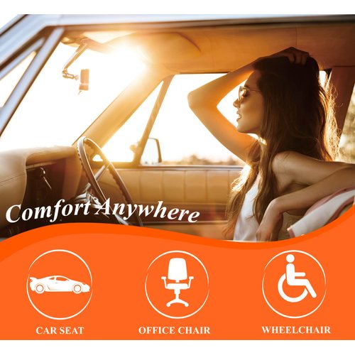 kingphenix Car Seat Cushion with 1.2inch Comfort Memory Foam, Seat Cushion for Car and Office Chair (Grey)