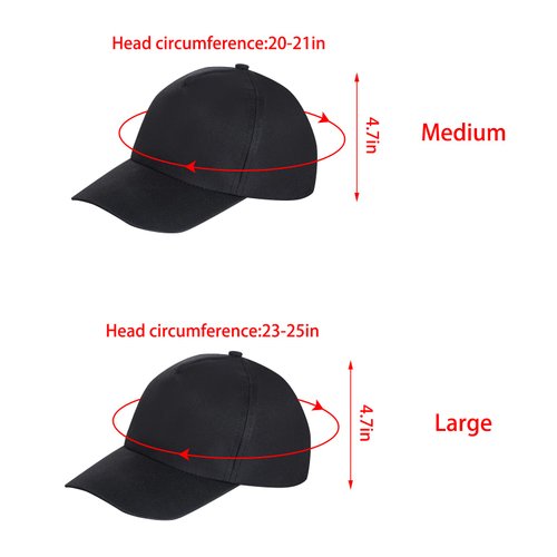 Yookat Kids Baseball Cap - Medium, Black - DIY Hat for Kids - 10 Pieces - Costume Headwear for Birthday, School Events, Theme Parties, Beach, Baseball, Golf, Fishing, Camping