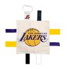 The Learning Lovey LA Lakers Baby Tag Toy - NBA Basketball - Baby Sensory Crinkle Toys - Soft & Safe - Ideal Baby Stroller Toy - BPA Free w/Stroller Clip (8" x 8" Tag Toy)