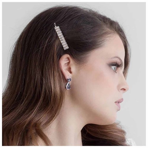 Erimberate Bohemian Paved Cz Hair Clip Crystal Hair Pins Clips Rhinestone Hair Barrette Headclip Vintage Headwear Pin Decorative Bobby Pins Glitter Sparkly Hair Clip Hair Accessories Jewelry for Women
