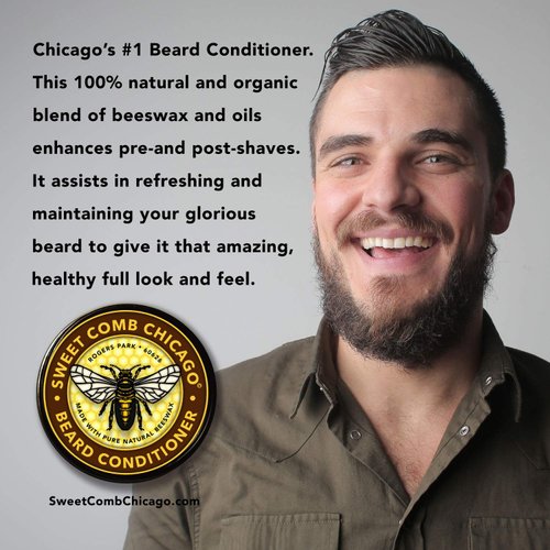 Beeswax Beard Conditioner: NATURAL Refreshing Beard Care, STRENGTHENS and SOFTENS Beards & Mustaches - Leave in Conditioner. Great for Father's Day, Birthdays and Christmas Gifts 4 oz