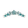 Faship Gorgeous Teal Rhinestone Crystal Floral Hair Comb