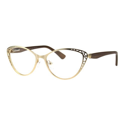 PASTL Womens Reading Glasses Magnified Readers Cateye Frame Spring Hinge Gold +1.75