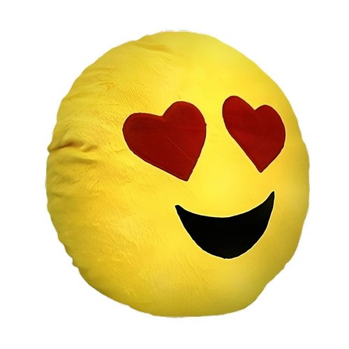 Blinkee Light Up Emoji Heart Eyes Decorative Pillow - Nylon Fill - 18 inch Diameter