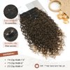 Flufymooz Clip in Hair Extensions, 4PC 100％ Pure Protein Silk Hair Extensions Long Soft Natural Hairpiece 20 Inch Curly Hair Extension for Women (Brown to Dirty Blonde)