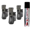 Vertigo by Lotus Cyclone Triple Torch Cigar Lighter Charcoal 3 Pack Plus 1 Lotus 90ml Butane Can