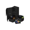Ultimate Guard Flip 'n' Tray 266+, Deck Case for 266 Double-Sleeved TCG Cards + Dice Tray, Black, Independent Magnetic Closure & Microfiber Lining