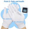 24Pcs Moisturizing Cotton Gloves Sleeping Cotton Gloves Eczema for Dry Hands Work Gloves for Men and Women Stretchable Reusable Cloth Gloves for Spa Lotion Coin Jewelry Silver Inspection(M)