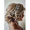 fxmimior Bride Hair Accessories Crystal Hair Vine Headband Wedding Hair Comb Evening Party Hair Piece (gold)…