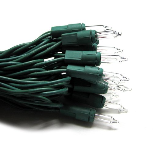 GE 100 Count Outdoor Constant On Clear Miniature Holiday String Lights on Green Wire Indoor Outdoor 20.6 Foot