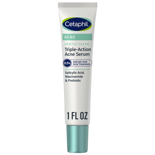 Cetaphil Gentle Clear Triple-Action Acne Treatment Serum with Salicylic Acid, Treats and Prevents Acne, Great for Post-Acne Marks, for All Skin Types, 1oz