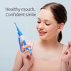 Water Flosser Non-Electric Portable Affordable, Oral Irrigator Cordless Manual Air Pressure Simple Operation, for Home and Travel Blue