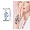 30 Sheets Semi-Permanent Tattoos for Women Inspirational Words Tattoo Stickers, Floral Rose Sunflower Body Dark Blue Fake Tattoos for Adult Men Kids, Lasting 1-2weeks Tiny Waterproof Tattoos (Words)