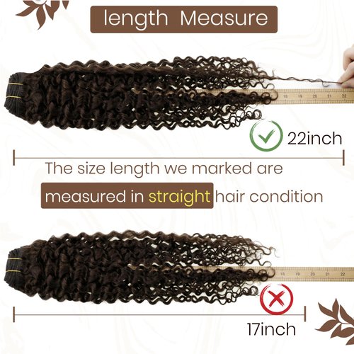 Hetto Curly Clip in Hair Extensions Human Hair #2 Darkest Brown Hair Extensions Clip in Human Hair Full Head Natural Wavy Clip in Extensions 20 Inch 7pcs 105+20g