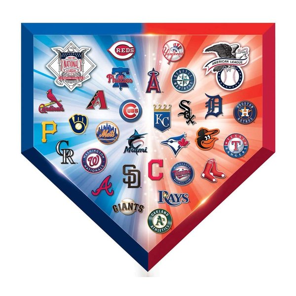 MasterPieces MLB1010: MLB Team Logos 500pc Homeplate Shaped Puzzle