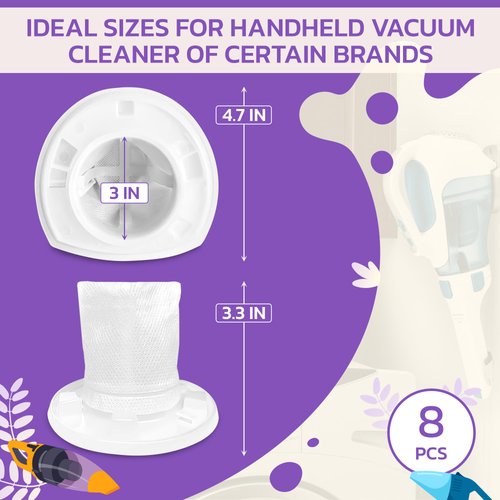 Black and Decker Handheld Vacuum Filter - 8Pcs Replacement Handheld Vacuum Filters Compatible with Chv1410l Chv9610 Chv1210 Chv1510 Chv1410l32 Hhvi315jo32 - Black and Decker Vacuum Filter Replacement