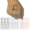 Paris France Eiffel Tower Destination Travel Temporary Tattoo Water Resistant Fake Body Art Set Collection - Purple (One Sheet)