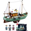 City Fishing Boat Building Kit with 3 Fisherman Minifigures, Ship Building Sets with Fishing Rods & Buckets, Christmas Birthday Gifts Toys for Kids Aged 6-12, Compatible with Lego Boat, 610 PCS