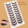 Brown Eyelashes Fairy Lashes Cat Eye Wispy False Eyelashes Mink Fluffy Dramatic Dark Brown Strip Lashes Fox Eye Long Volume Fake Eyelashes 10 Pairs (MQ608)