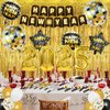 YQUQWN 84 PCS Happy New Years Party Decorations Set 2025, 4D Disco Ball New Years Eve Party Supplies, New Year Balloons, NYE Party Decorations Fringe Curtain, Happy New Year Decorations Supplies 2025