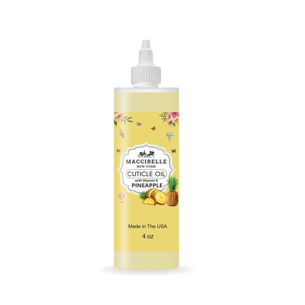Maccibelle Cuticle Oil For Nails Refill size for Dry Cracked Cuticles (4 Ounce, Pineapple)