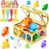 EIMMBD 26pcs Diving Gem Pool Toys Colorful Diamonds Bath Toys Set with Treasure Pirate Box Summer Swimming Diving Toys for Boys and Girls