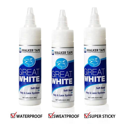 Generic Ultra Hold Adhesive Walker Great White Glue Hairpiece Wig Tape Walker Extreme Hold Glue Double Sided Lace Front Ultra Hold Toupee Hair System Invisible Bonding Glue Hairpiece Great White Glue